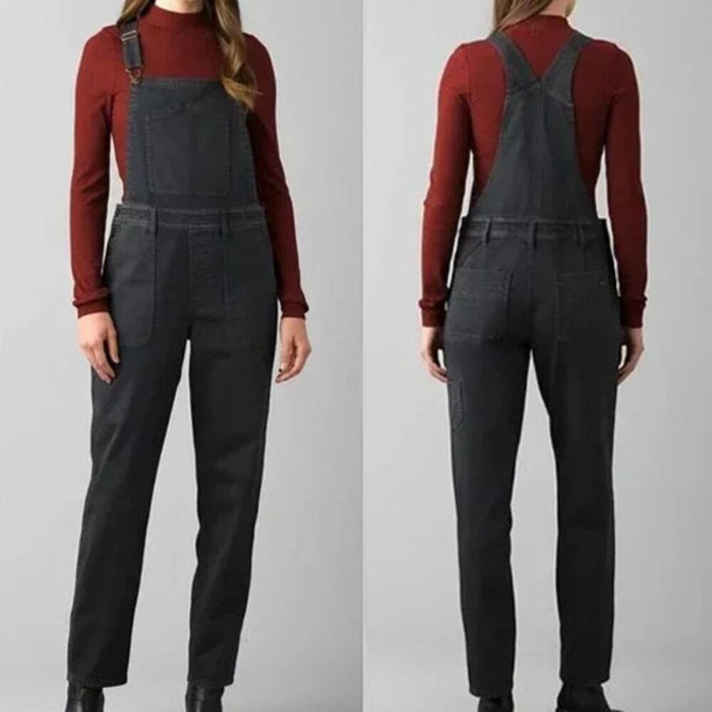 Prana Sancho Overall S Jumpsuit Charcoal Gray 100% Organic Cotton Utility $128